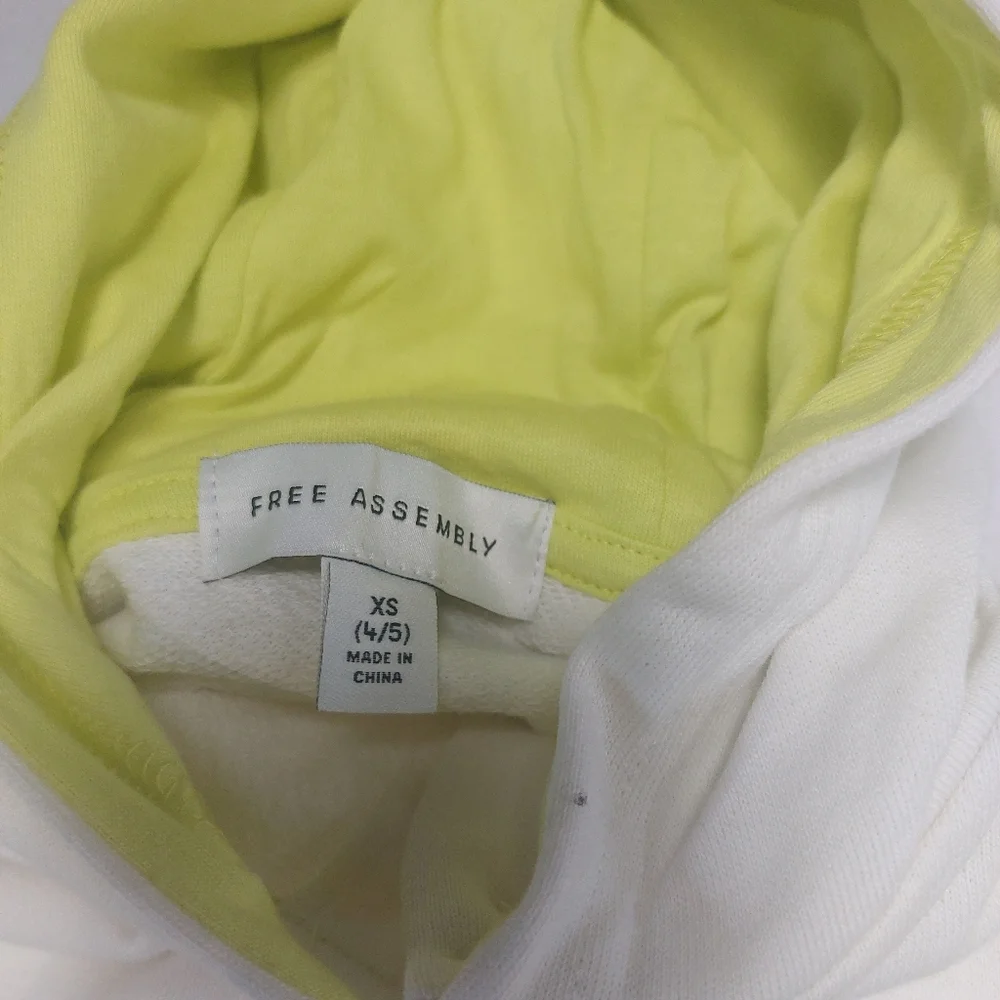 Free Assembly Girls Hoodie Dress Green and Cream Size XS 4/5 - Picture 5 of 10
